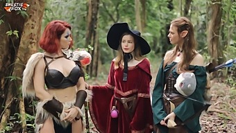 Role Play Game Turns Into A Porn Adventure With A Red-Haired Beauty And A Muscular Man.